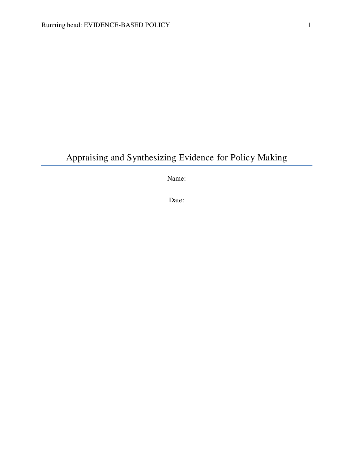 Preview image for Appraising and Synthesizing Evidence for Policy Making